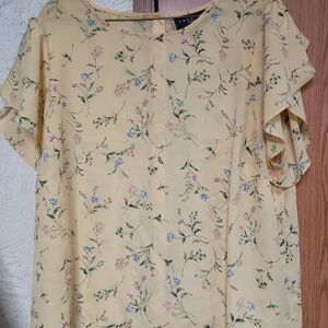 Premise Light Yellow Floral Blouse